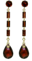 14K. SOLID GOLD CHANDELIER EARRING WITH GARNETS