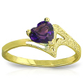 14K. SOLID GOLD RING WITH NATURAL AMETHYST