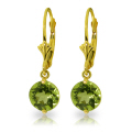14K. SOLID GOLD LEVERBACK EARRING WITH PERIDOTS
