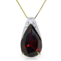 14K. SOLID GOLD NECKLACE WITH NATURALGARNET