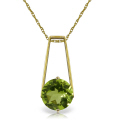 14K. SOLID GOLD NECKLACE WITH NATURAL PERIDOT
