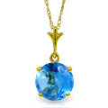 14K. SOLID GOLD NECKLACE WITH NATURAL BLUE TOPAZ