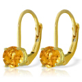 14K. SOLID GOLD LEVERBACK EARRING WITH  CITRINES