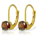 14K. SOLID GOLD LEVERBACK EARRING WITH  GARNETS