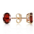 14K. SOLID GOLD STUD EARRING WITH NATURAL GARNETS