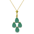 14K. SOLID GOLD NECKLACE WITH NATURAL EMERALDS