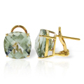 14K. GOLD FRENCH CLIPS EARRING WITH GREEN AMETHYST
