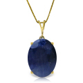 14K. SOLID GOLD NECKLACE WITH NATURAL OVAL SAPPHIRE
