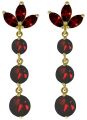 14K. SOLID GOLD DANGLING EARRING WITH NATURAL GARNETS