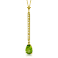 14K. SOLID GOLD NECKLACE WITH DIAMONDS & PERIDOT