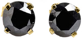 14K. SOLID GOLD STUD EARRINGS WITH 2.0 CT. NATURAL BLACK DIAMONDS
