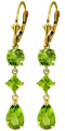 14K. SOLID GOLD LEVERBACK EARRINGS WITH PERIDOTS