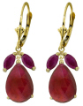 14K. GOLD LEVERBACK EARRING WITH NATURAL RUBIES
