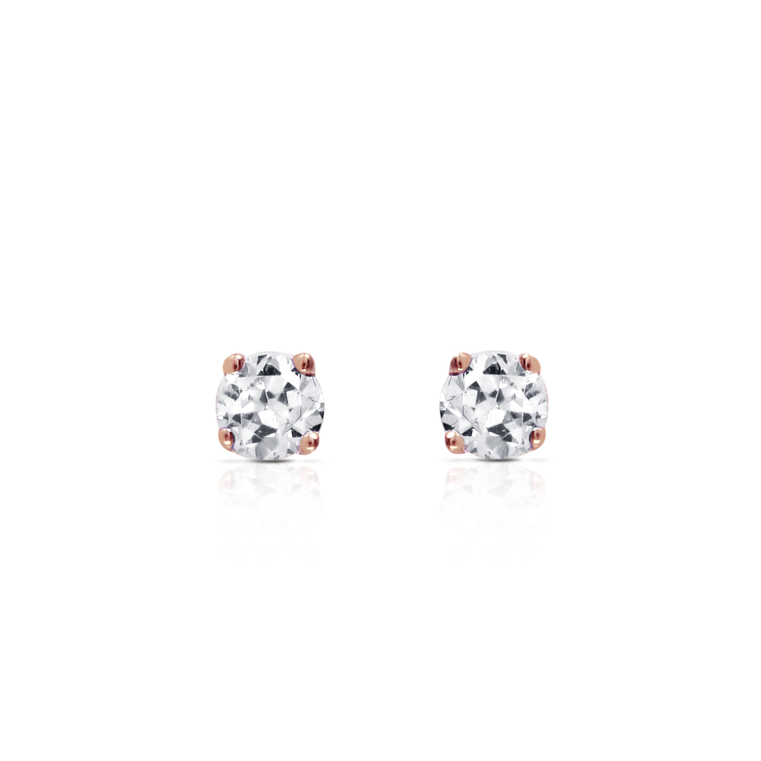 0.1 CTW 14K Solid Rose Gold Stud Earrings 0.10 Carat Natural Diamond eBay