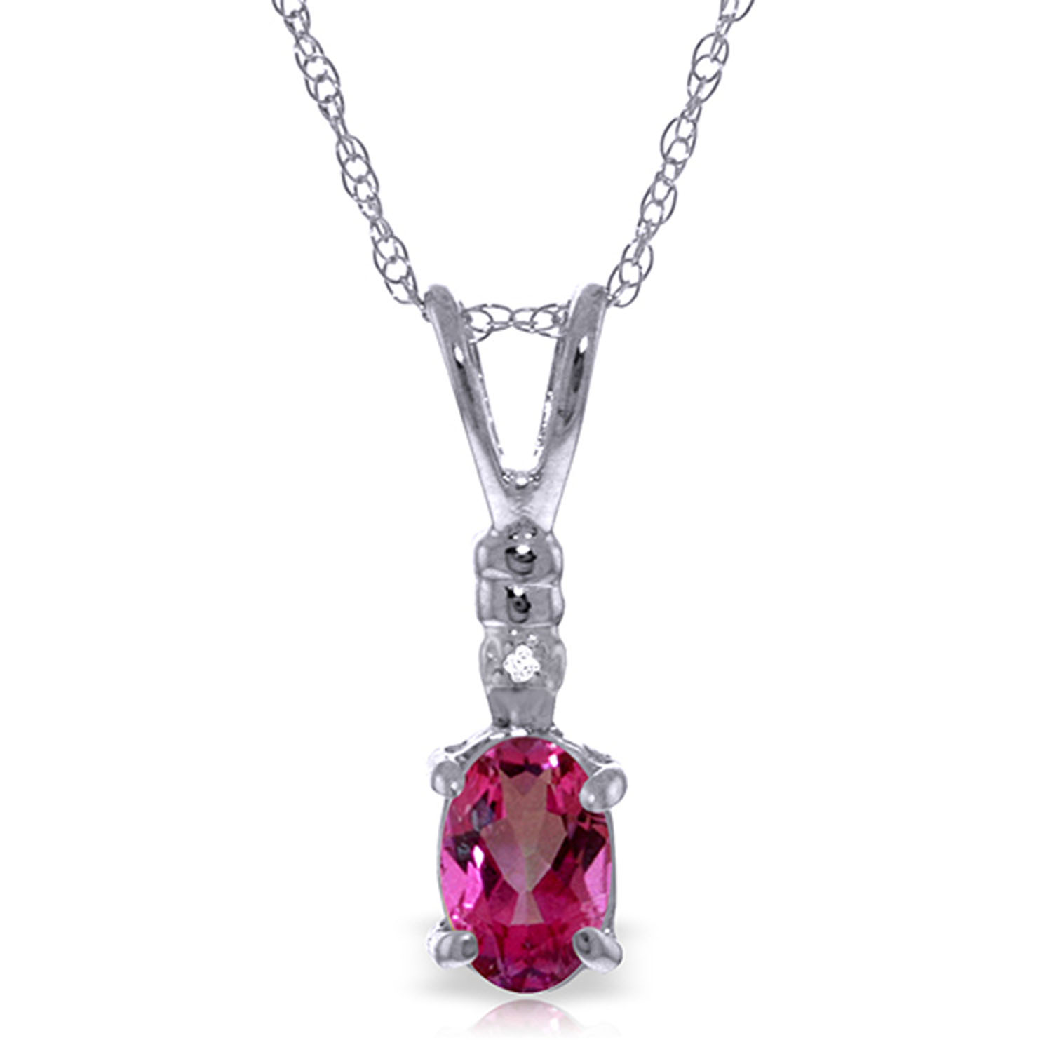 Ctw K Solid White Gold Fine Pink Topaz Diamond Necklace Ebay