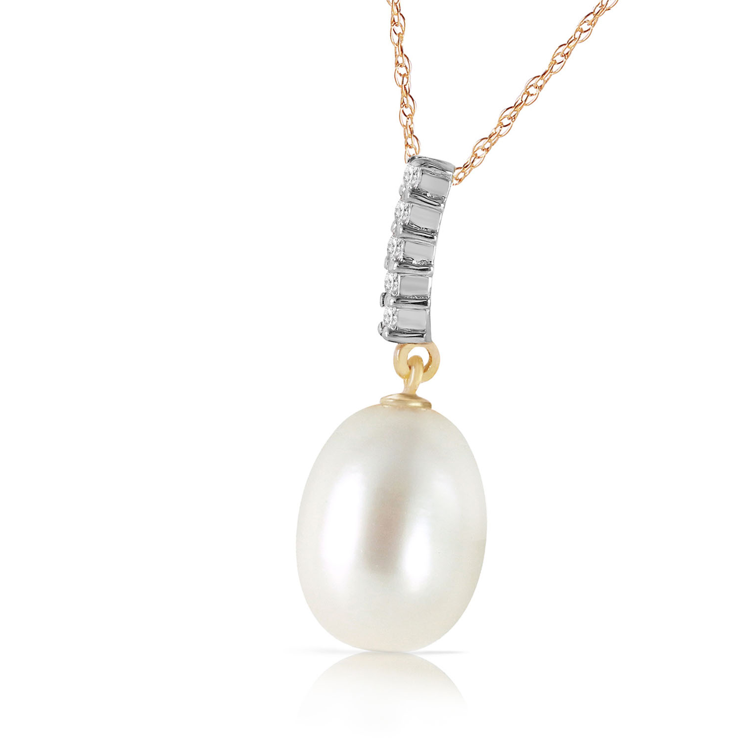 4.08 CTW 14K Solid gold fine Necklace 1624" Diamond Briolette pearl eBay